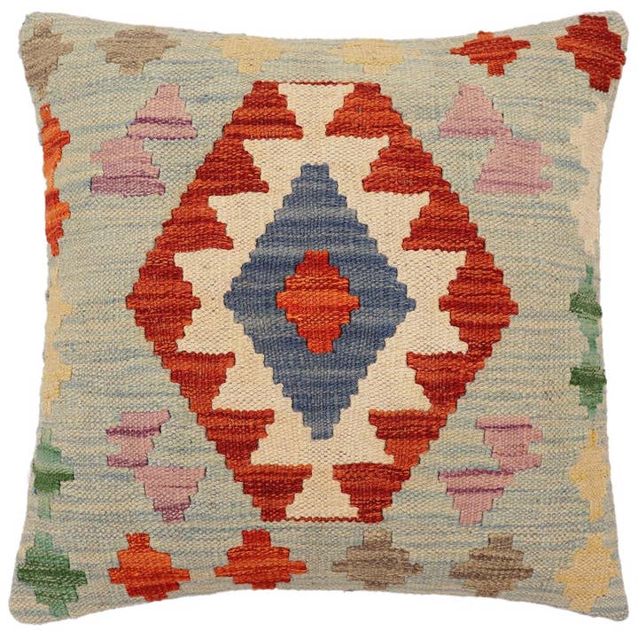 Bohemian Tracy tyrkisk håndvævet Kilim-pude - 18 „x 18" for engroshandel hos Arshs Fine Rugs
