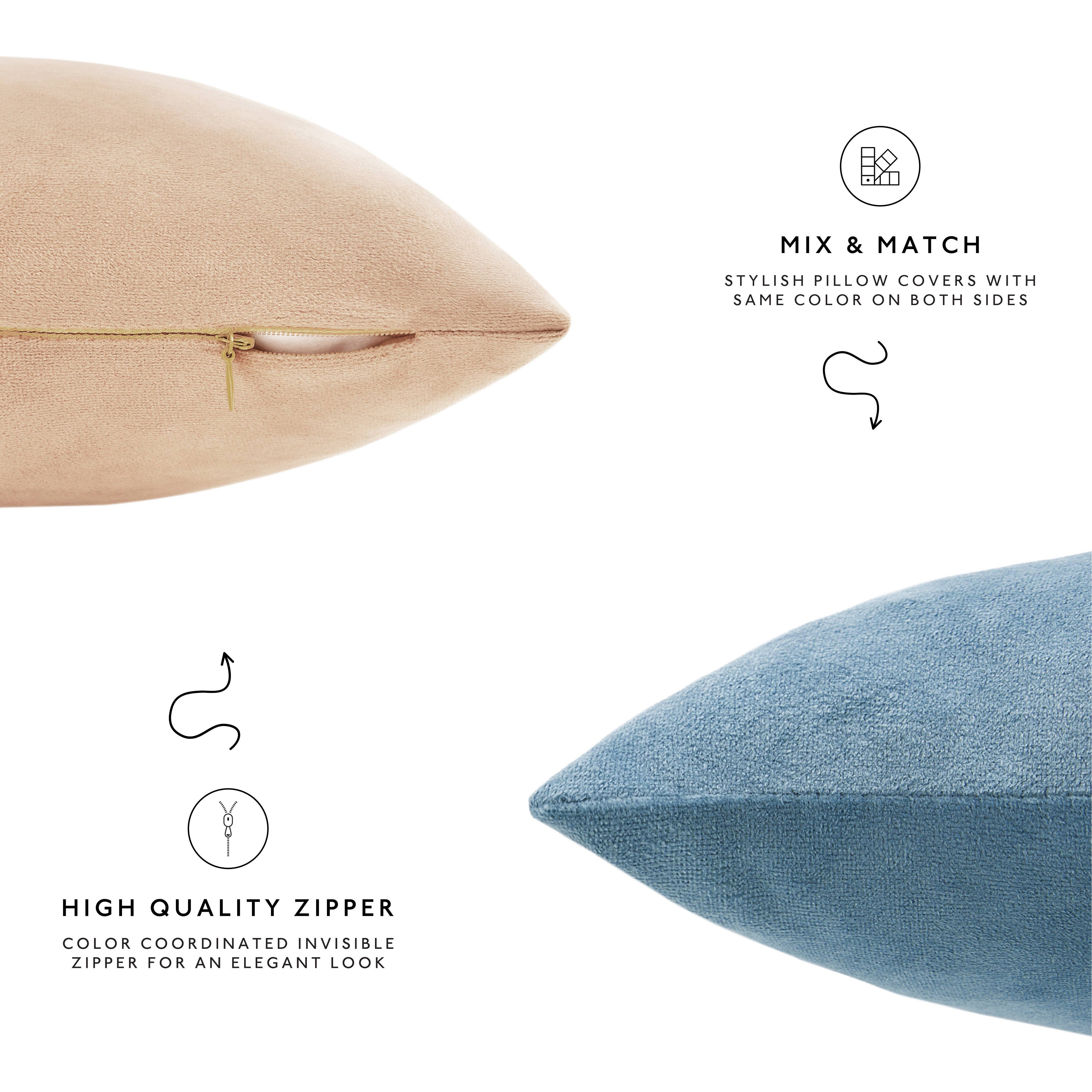 Monday Moose - Wholesale Throw/Decorative Pillow - Samara Pillow Covers (4-Pack) - Beige/Light Blue4