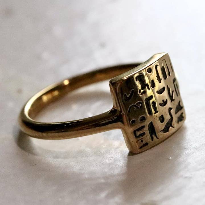 Bague of Royal Scribe Routy - Laiton pour la vente par BoneNE, LLC