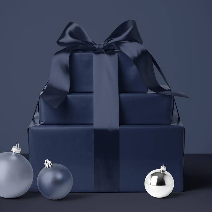 Deep Blue Solid Color Wrapping Paper Made To Order for wholesale by SB Paperie