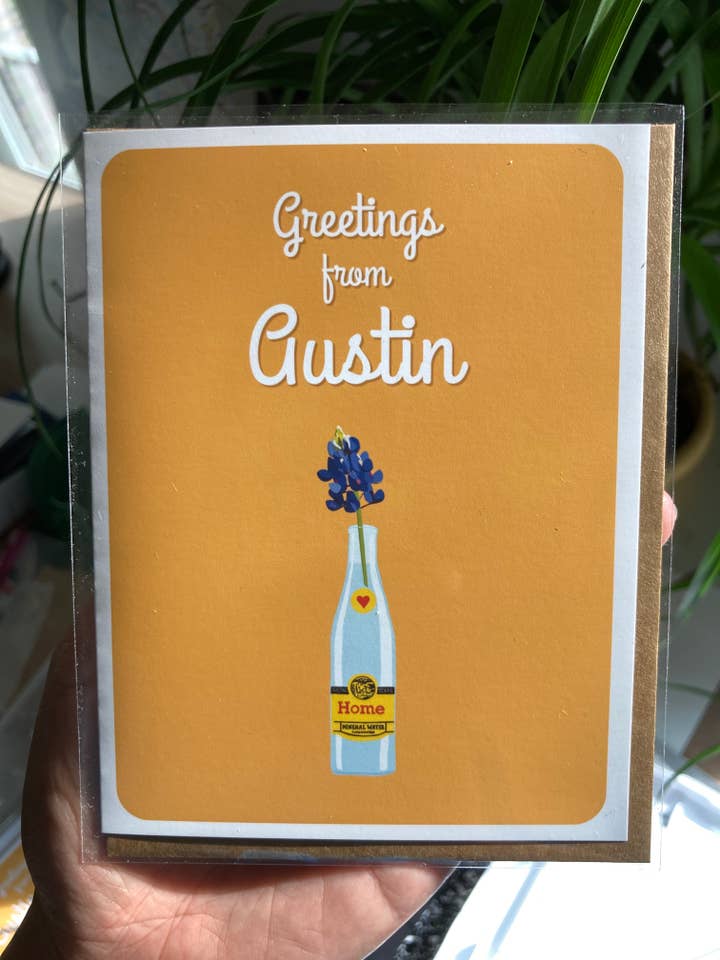 Carte de vœux Bluebonnet Greetings from Austin Topo Chico pour la vente par Jenn L Design