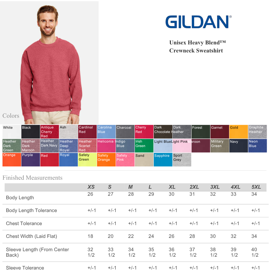 MYES BULK APPAREL – Engroshandel Sweatshirt - Unisex – Gildan Heavy Blend Fleece Sweatshirt – Hverdagsvarme2