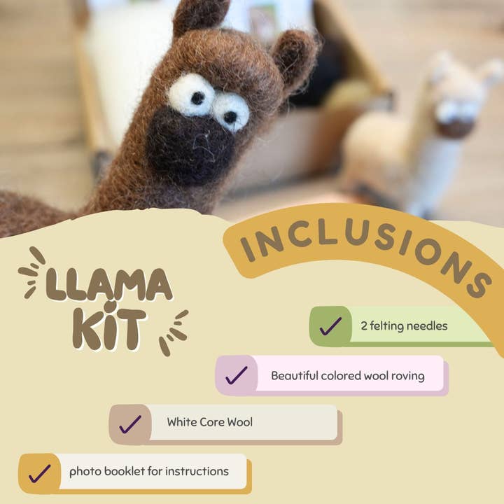 Woolbuddy - Wholesale DIY craft kit - DIY Needle Felting Kit - Llama1