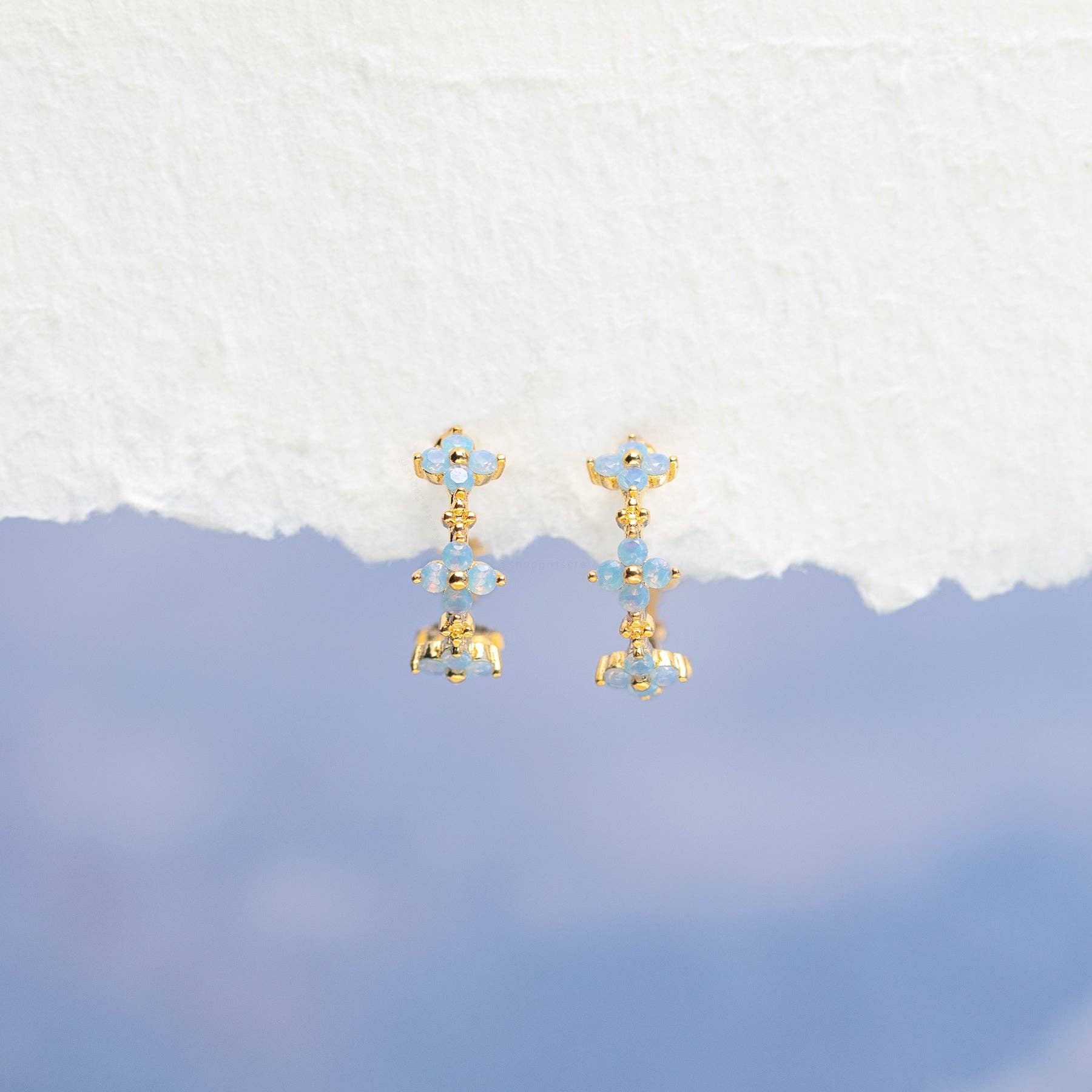 Girls Crew - Wholesale Hoop Earrings - Blue Blossom Love Hoops11