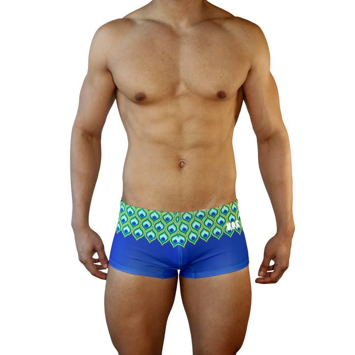 Box Cut zwembroek - Peacock voor wholesale door HAC Swim