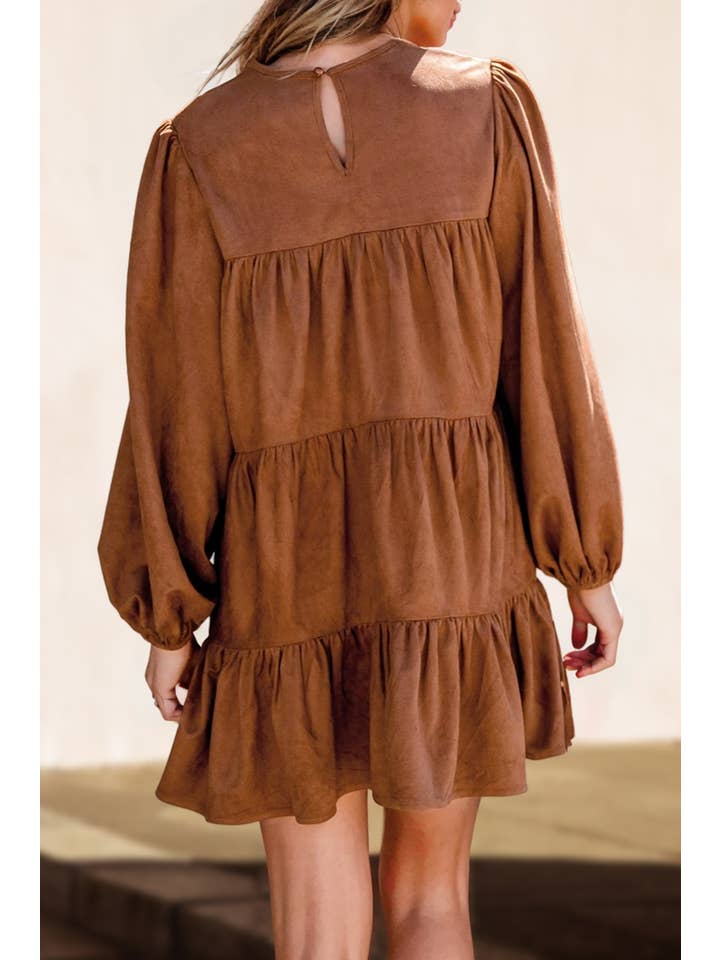 As shown Floral Lace Crochet Tiered Mini Dress | S-XL for wholesale on Faire