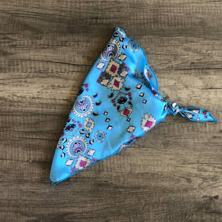 Blue Aztec Dog Rag for wholesale by MT Wild Rags