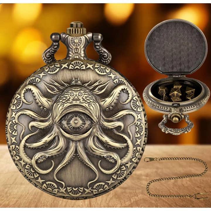Tabletop Dominion Limited – Engroshandel Lommeur – unisex – Arkan Overvåger | Lommeur Etui | Antik Guld