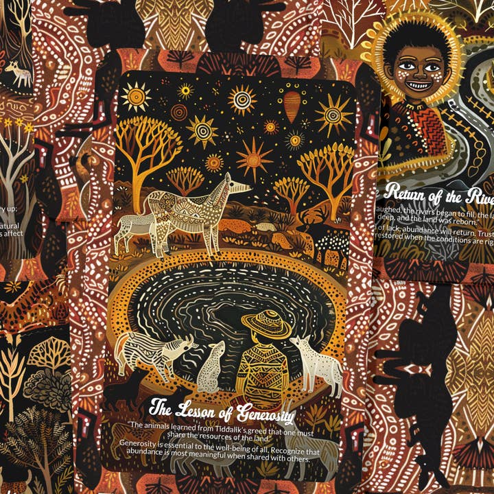 Ibiza Tarot USA - Wholesale Tarot Cards - The Tale of Tiddalik the Frog - 22 Oracle Cards - Restore Balance Through Generosity and Harmony1