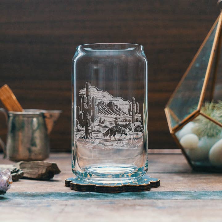 Benoit's Design Co. - Wholesale Cocktail/Liquor Glass - Cowboy in the Desert Drinking Glasses