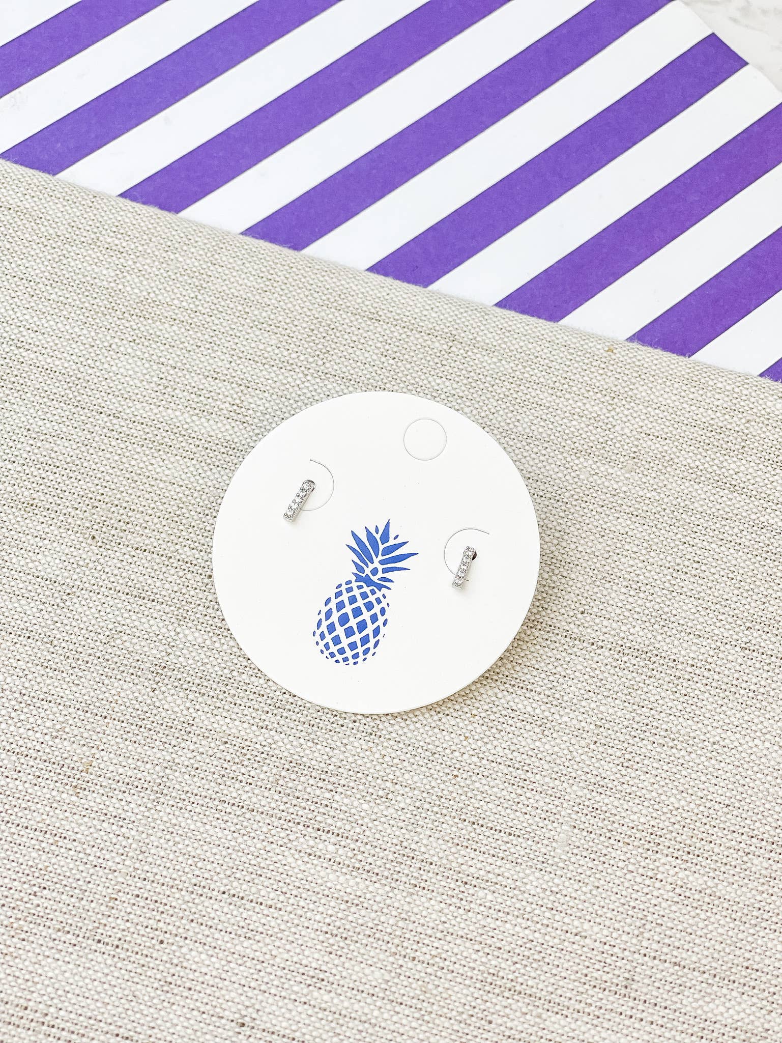 Prep Obsessed Wholesale - Wholesale Stud/Post Earrings - Cubic Zirconia Initial Stud Earrings- White Gold7