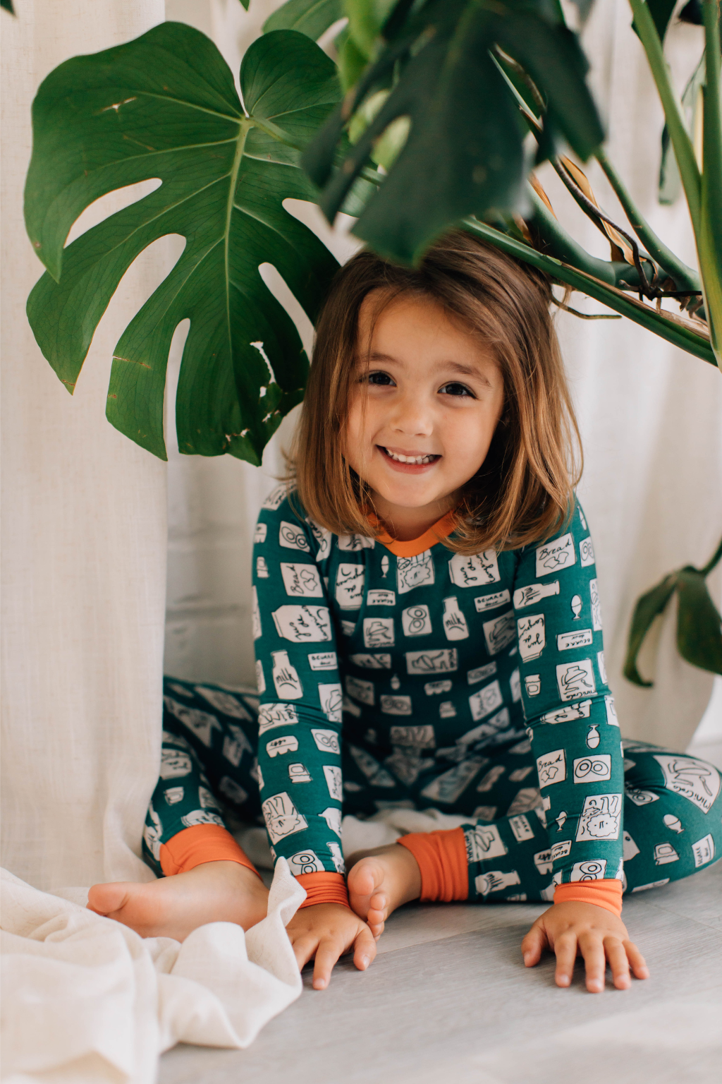 Tangerine Rêve - Wholesale Sleepwear Set - Kids - Milk & Cereal Spread Pajamas3