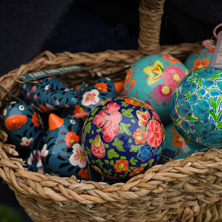 East End Press – wholesale Ornament – UK/EU: Dark Blue Blossoms Bauble10