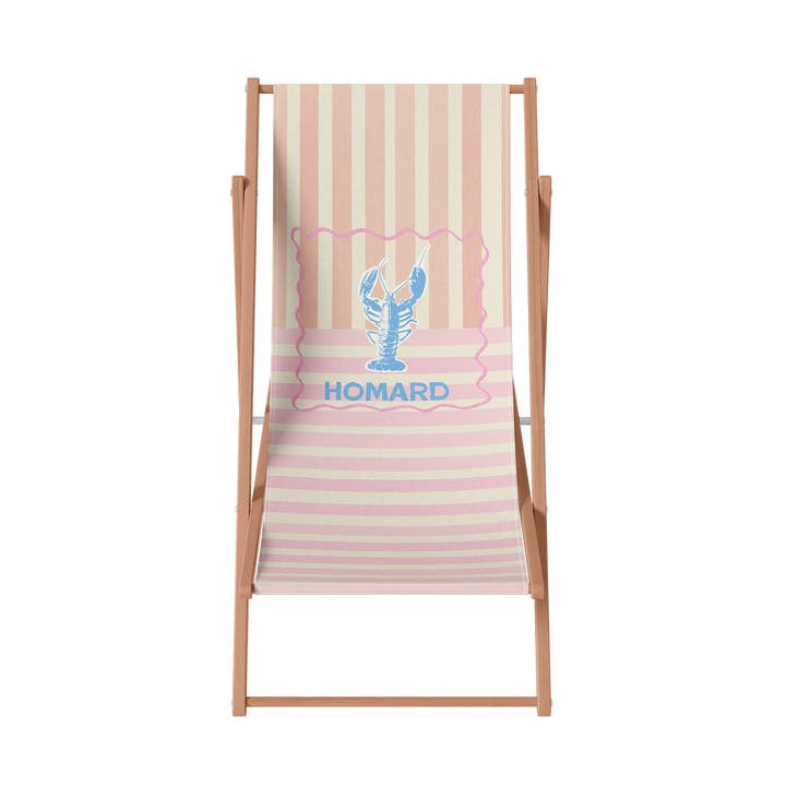 Inklapbare ligstoel met kreeft, hout en polyester voor wholesale door Coast and Valley