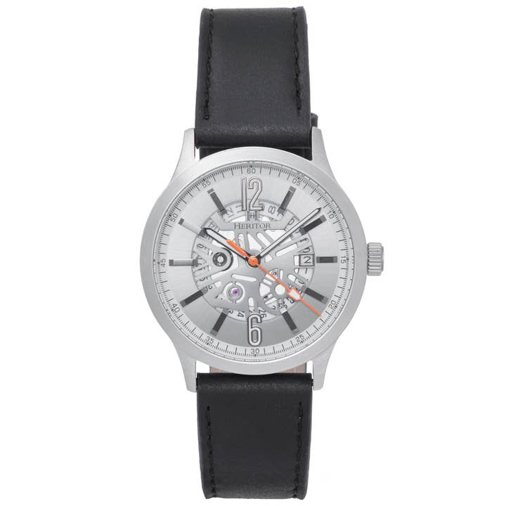 Heritor Automatic – Relógio de pulso - Homem por atacado – Relógio Heritor Automatic Dayne Semi-skeleton com Pulseira de Couro4