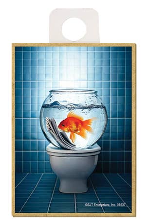 SJT Enterprises, Inc. - Wholesale Magnet - Goldfish (in bowl) - sitting on the toilet reading newspaper0