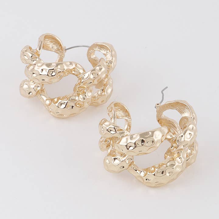 Abstract Chain Hoop Earrings for wholesale by 3AM BY H&D ACCESSORIES
