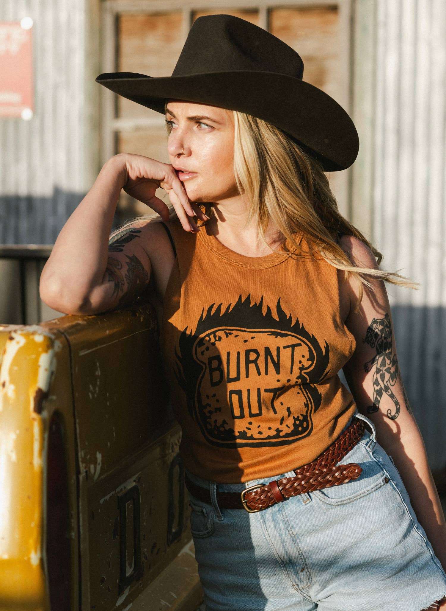 Pyknic – Engroshandel T-shirt med print - Dame – Brændt ud Muscle Tee6