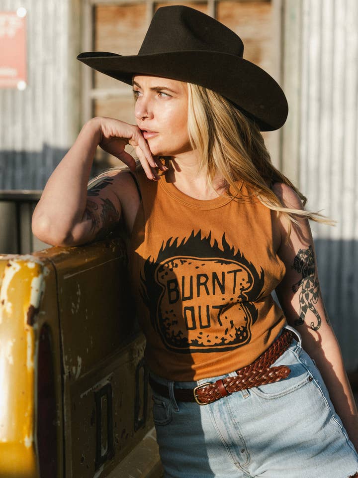 Pyknic – Engroshandel T-shirt med print - Dame – Brændt ud Muscle Tee6