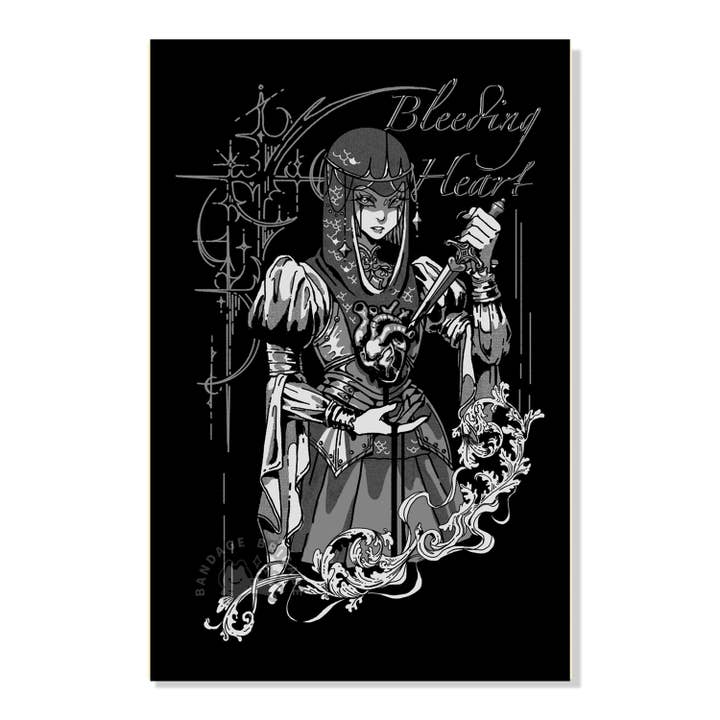 Bleeding Heart Postcard for wholesale by Bandage Brigade