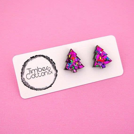 Girlfetti - Wholesale Stud/Post Earrings - Christmas Tree Acrylic Stud Earrings10