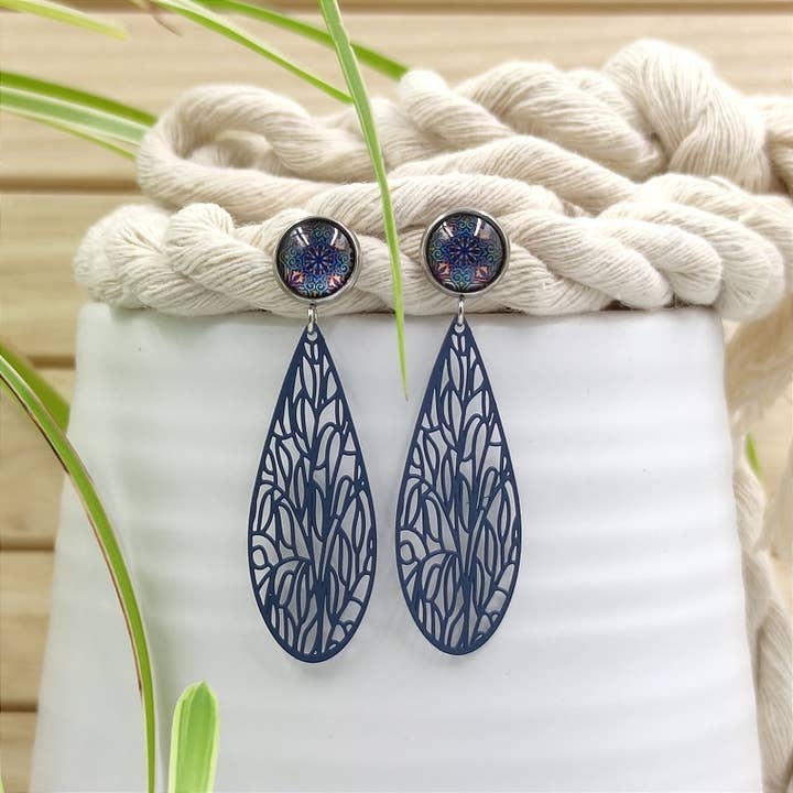 Larissa blue earring for wholesale by LeFah design