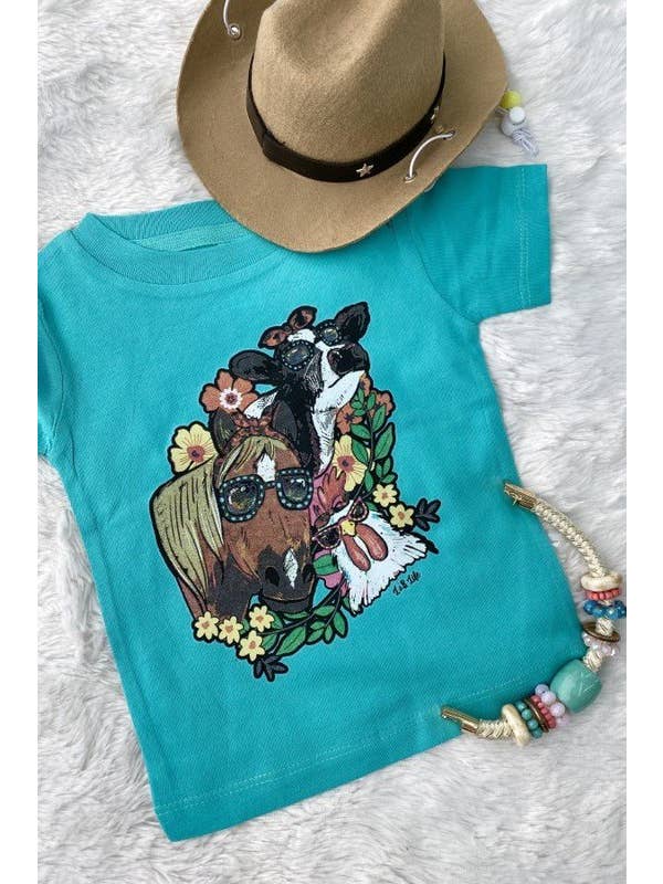 L&B Life - Wholesale Screen Printed T-Shirt - Kids - LBL Horse and Cow, Western, Tshirts, Tees Graphic Tshirt
