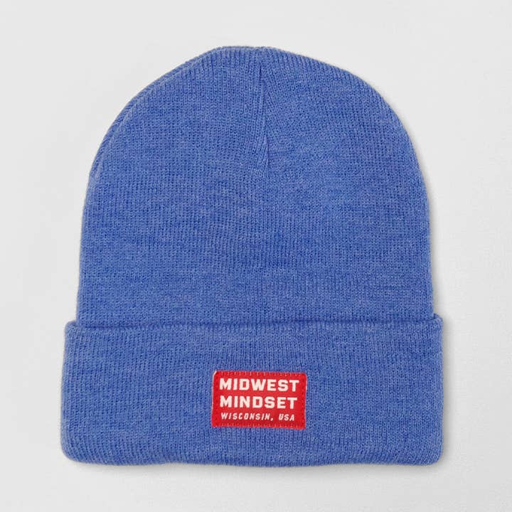 Midwest Mindset Knit Beanie - Heather Blue for wholesale by Giltee