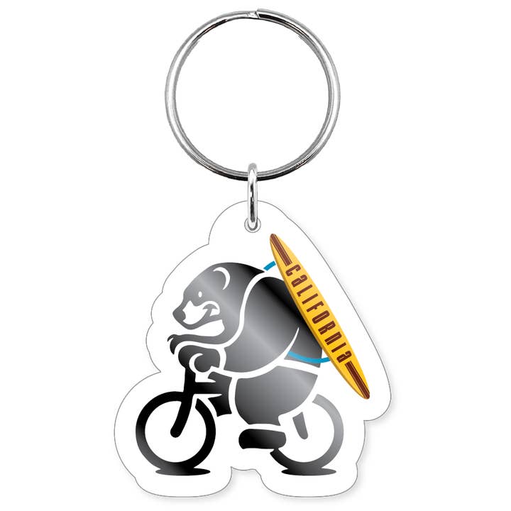 Morris Magnets - Wholesale Keychain - Unisex - Keychain - Biking Bear W/ Surfboard3