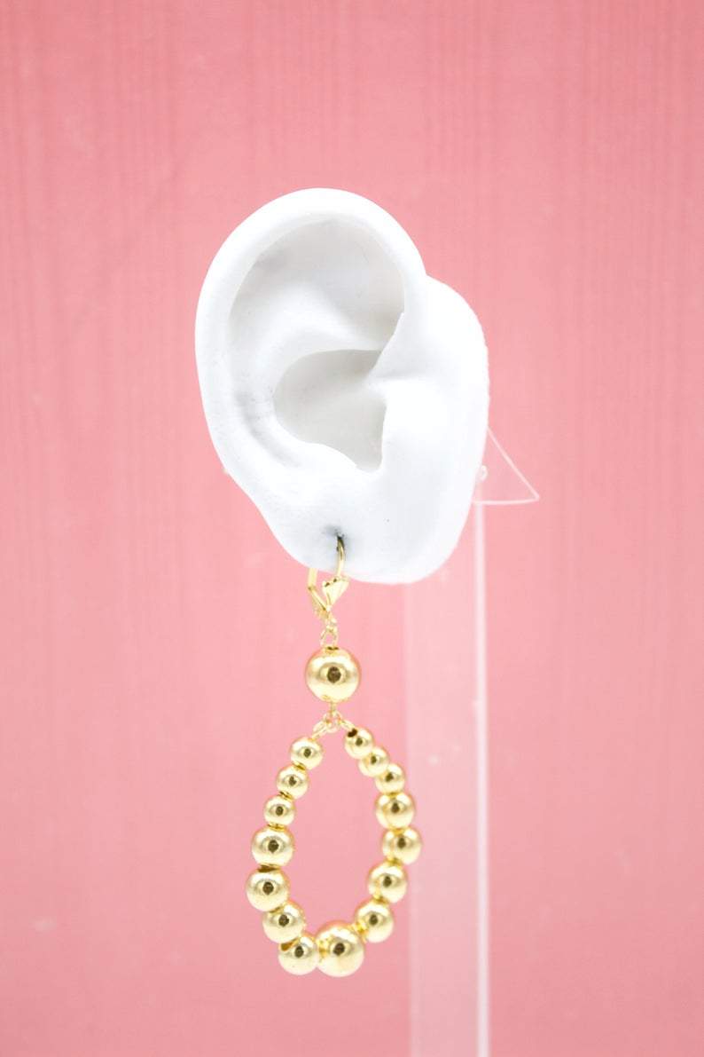 MIA Jewelry – Engroshandel Hængeøreringe og creoløreringe – 18K guld fyldt Beaded øreringe (K78)1