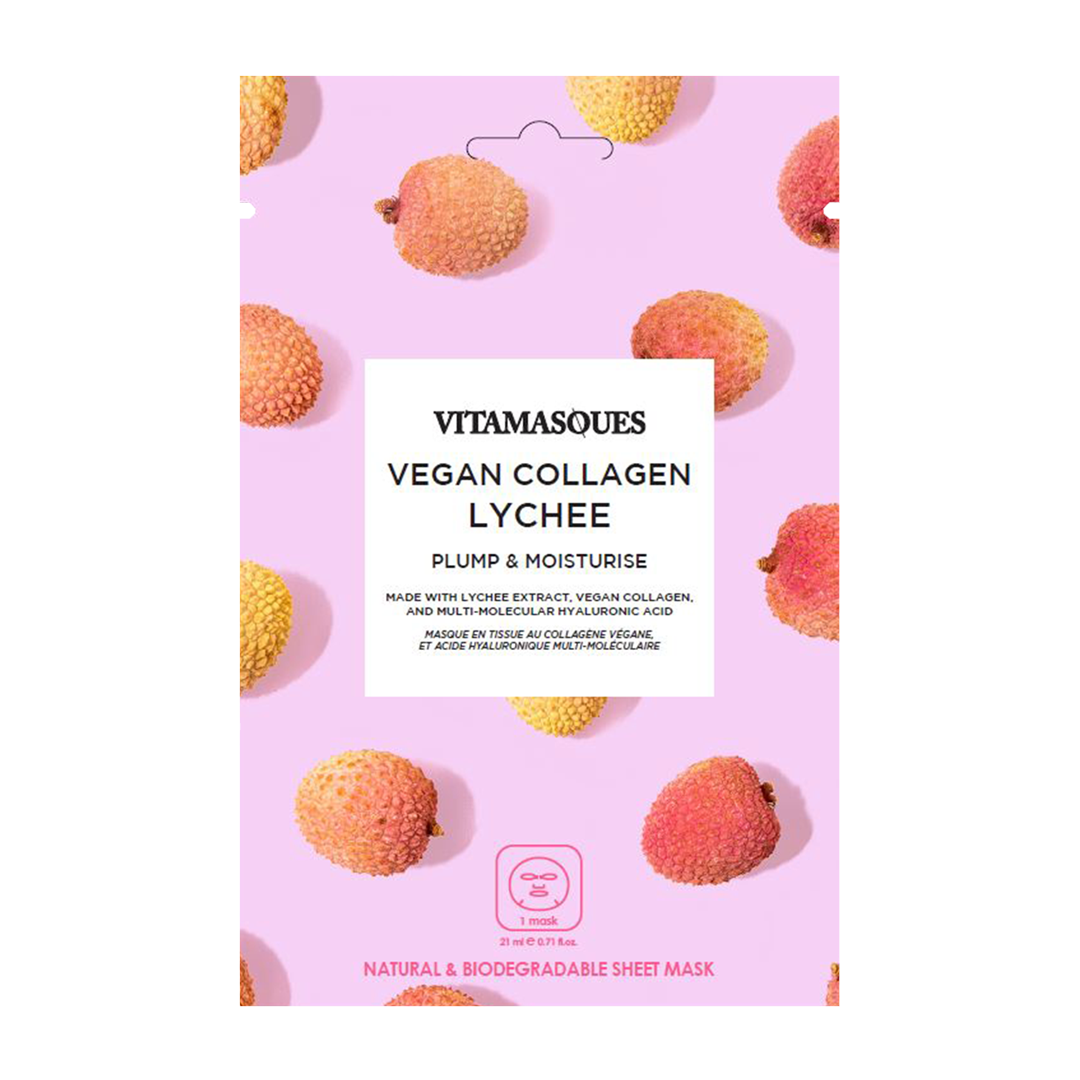 Vitamasques US - Wholesale Skincare Face Mask - Vegan Collagen Lychee Face Sheet Mask2