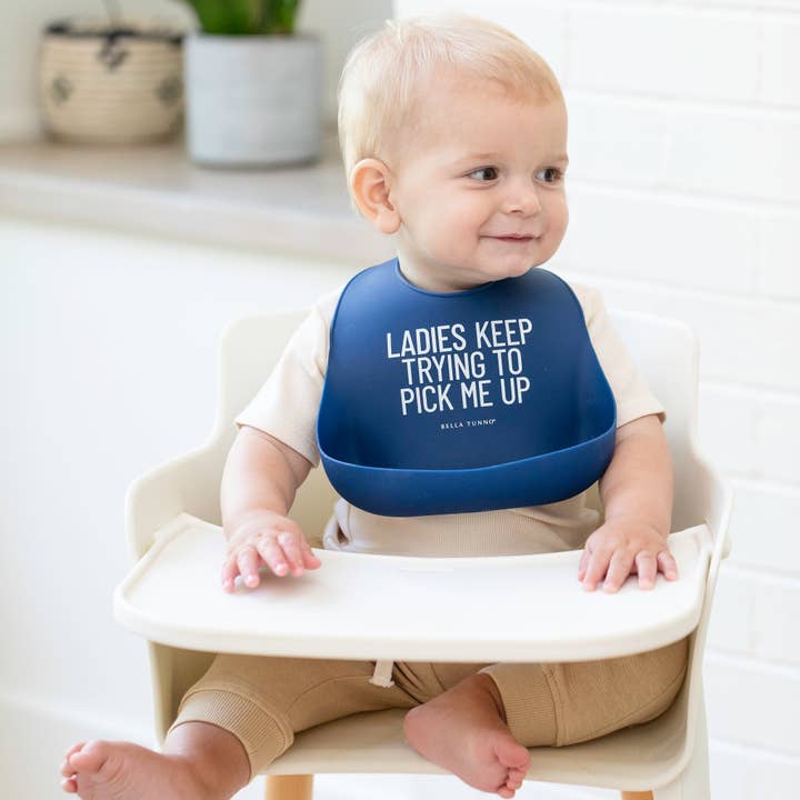 Blue Ladies Pick Me Up Wonder Bib for wholesale on Faire