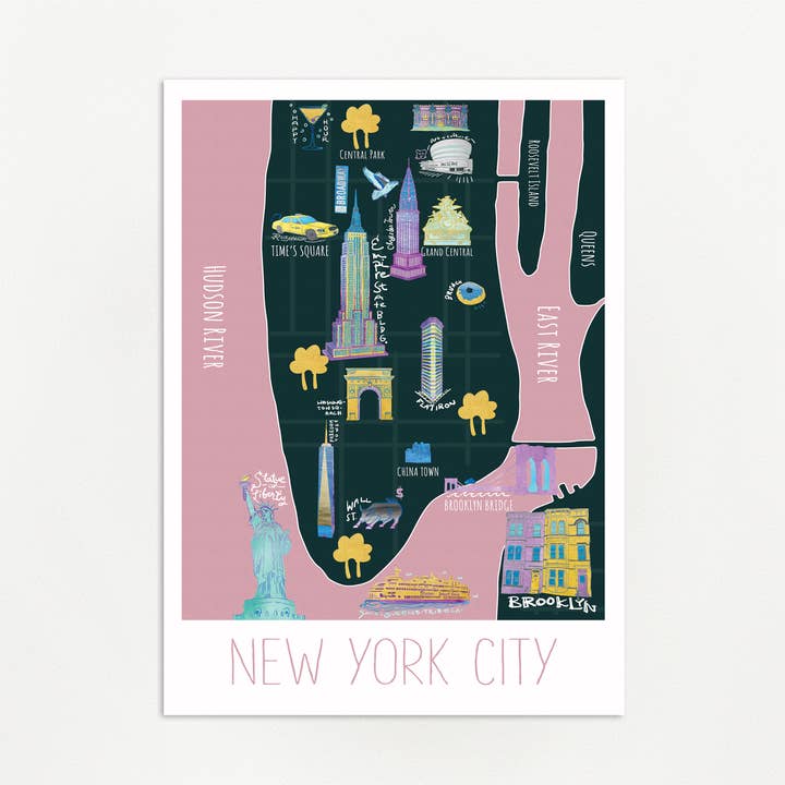 NYC Map for wholesale by Patches and Pins