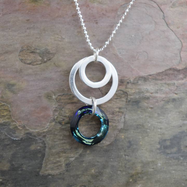 Handcrafted Swarovski Crystal & Sterling Silver Necklace for wholesale by Whitelotus Design