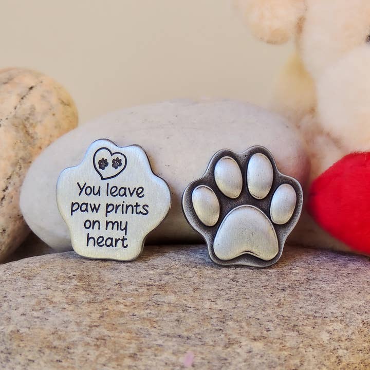 Abbey & CA Gift - Wholesale Keepsake Coin/Token - Paw Print Pocket Tokens