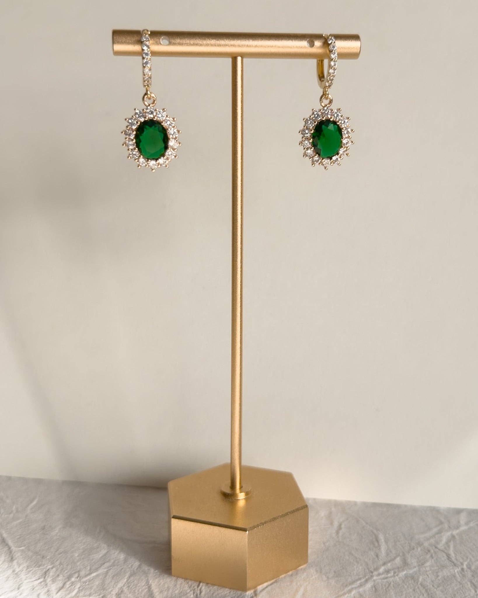 Clay & Fern Co. - Wholesale Huggie Earrings - Emerald Huggies1