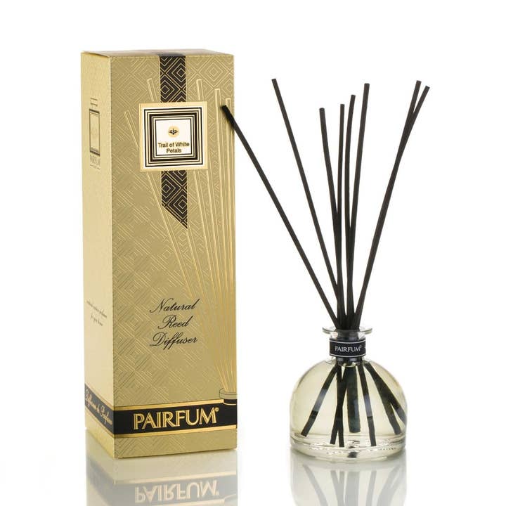 Large Reed Diffuser - Bell Shape - Trail of White Petals for wholesale by Pairfum London