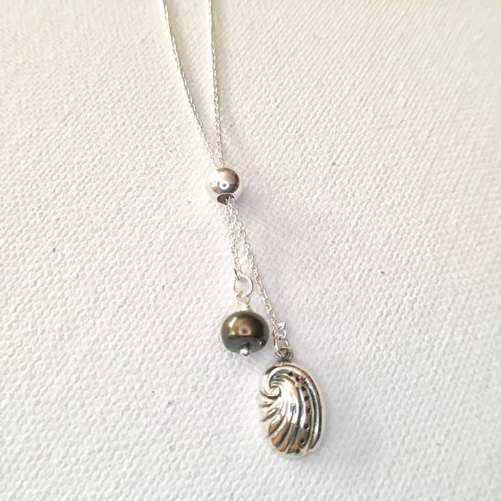 Lariat concha de abalone por atacado de Jackie Gallagher Designs - Handmade Coastal Jewelry