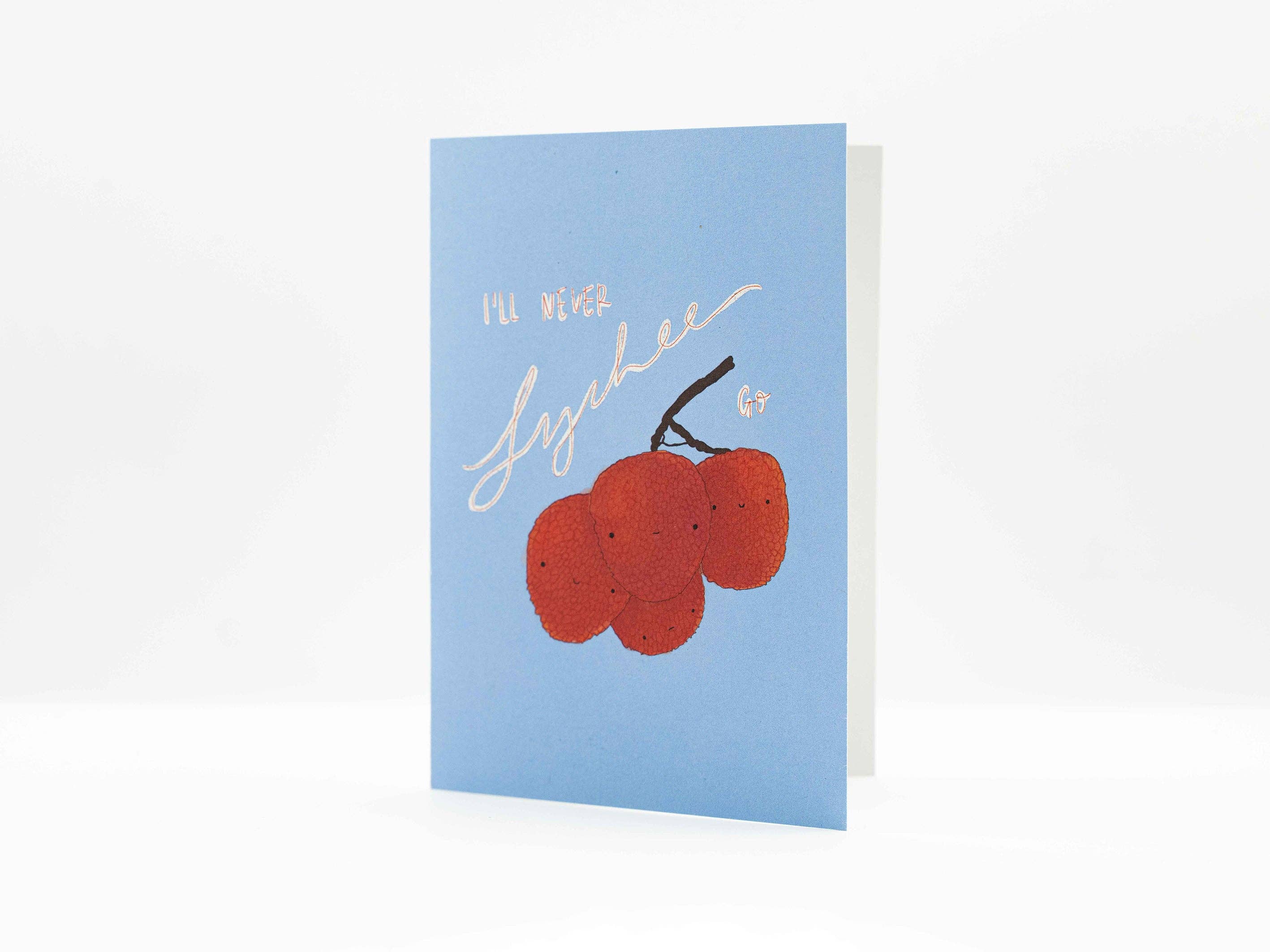 reisundpapier - Wholesale Friendship Card - Lychee Greeting Card "I'll never Lychee go"1