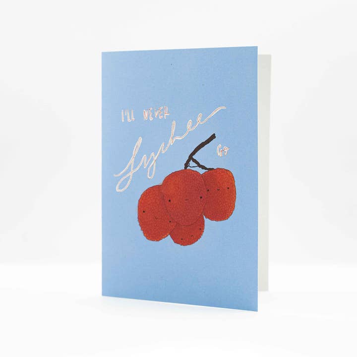 reisundpapier - Wholesale Friendship Card - Lychee Greeting Card "I'll never Lychee go"1