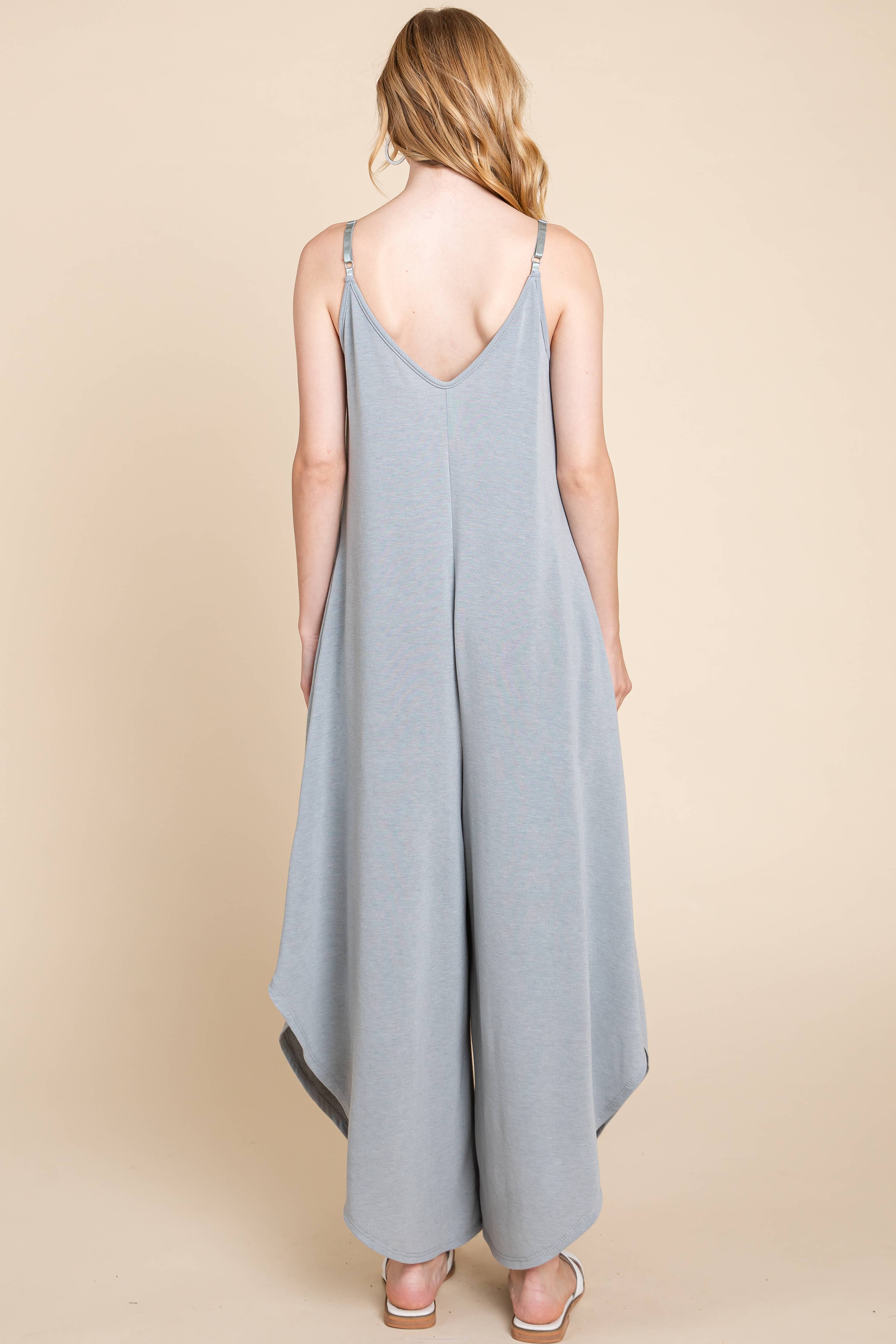 Emerald Collection - Wholesale Jumpsuit - Women's - ETR-8156-PL Plus Size Solid French Terry Wide Leg Jumpsuit15