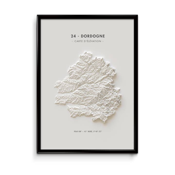 Höhenkarte Dordogne für den Großhandel von Finke