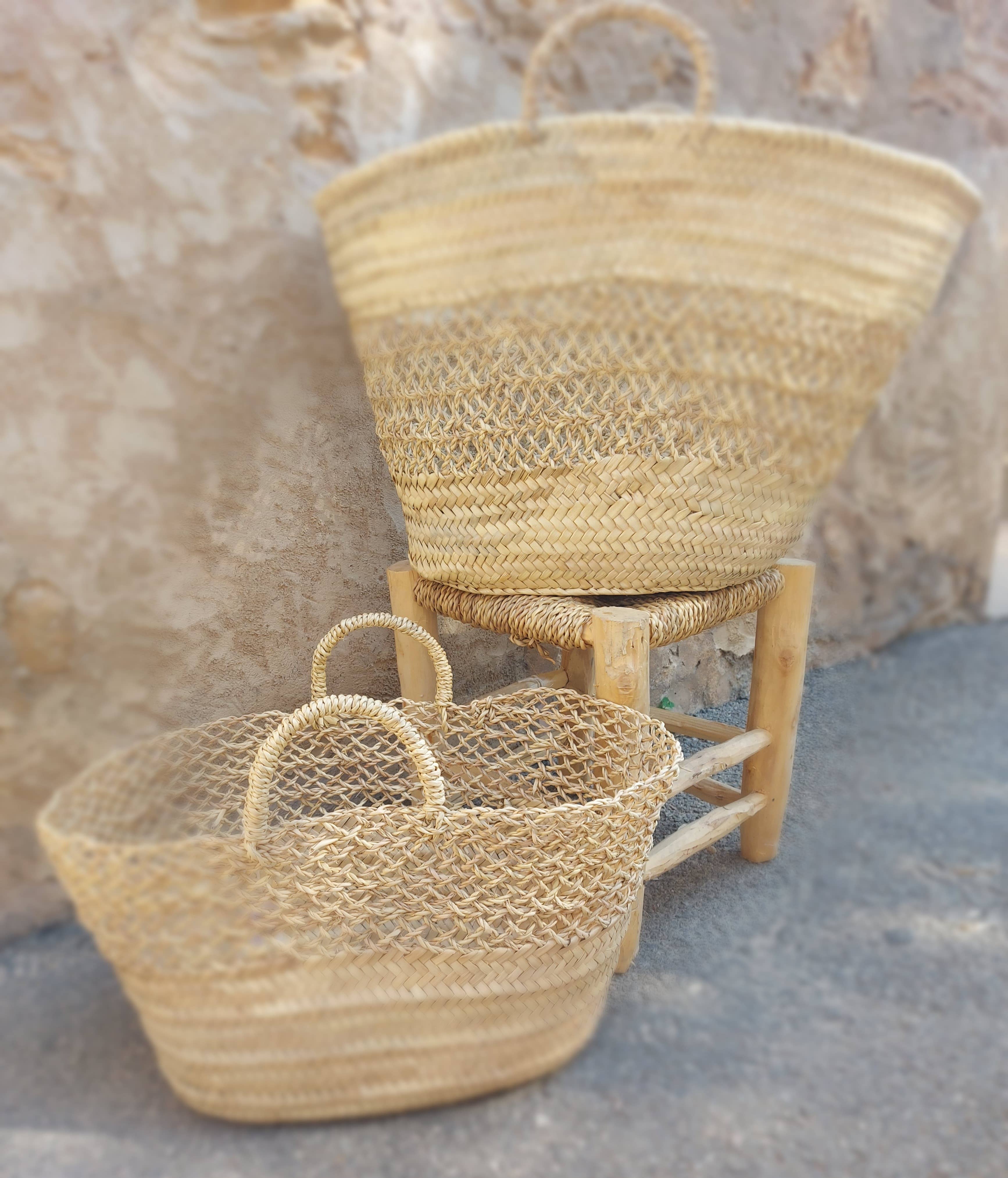Maya Mallorca - Wholesale Basket - PALM AND BULRUSH BASKET 50X35CM1