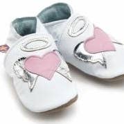 Angel Heart White, Girls Soft Leather Baby Shoes. for wholesale by Follow Curiosity