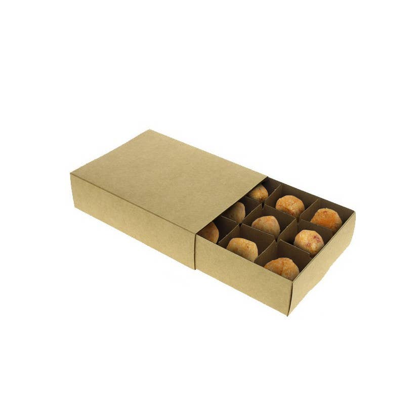 PUNTOQPACK - Wholesale Food Storage Container - Kraft Cardboard Croquette Carrying Boxes (12 Units)0