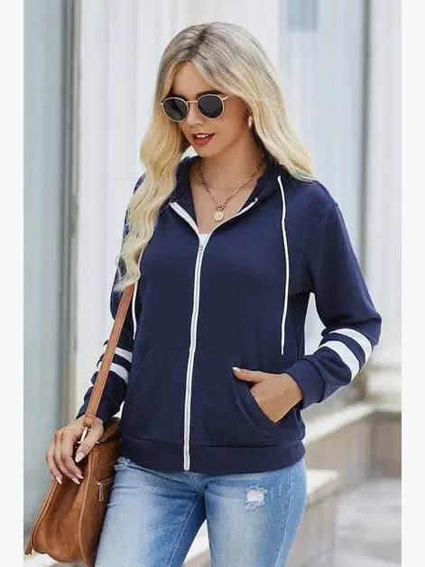 Supreme Fashion - Wholesale Hoodie – Women's - Zipper Strip Long Sleeves Loose Hoodie12