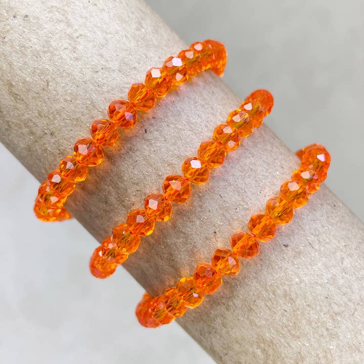 Gloria// Transluzentes orangefarbenes Kristallperlenarmband für den Großhandel von Ewelina Pas Jewelry