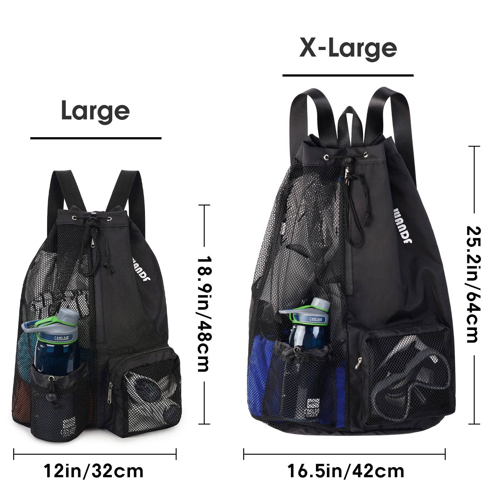 wandf - Wholesale Beach Bag - WANDF Mesh Drawstring Backpack with Wet Pocket Beach Bag53