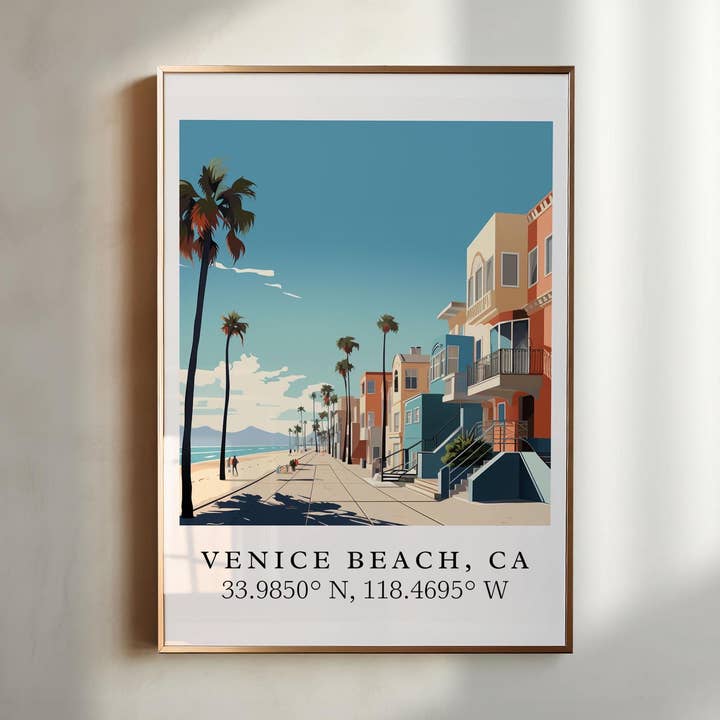 Venice Beach Wall Art - California Print for wholesale by Premium Travel Art