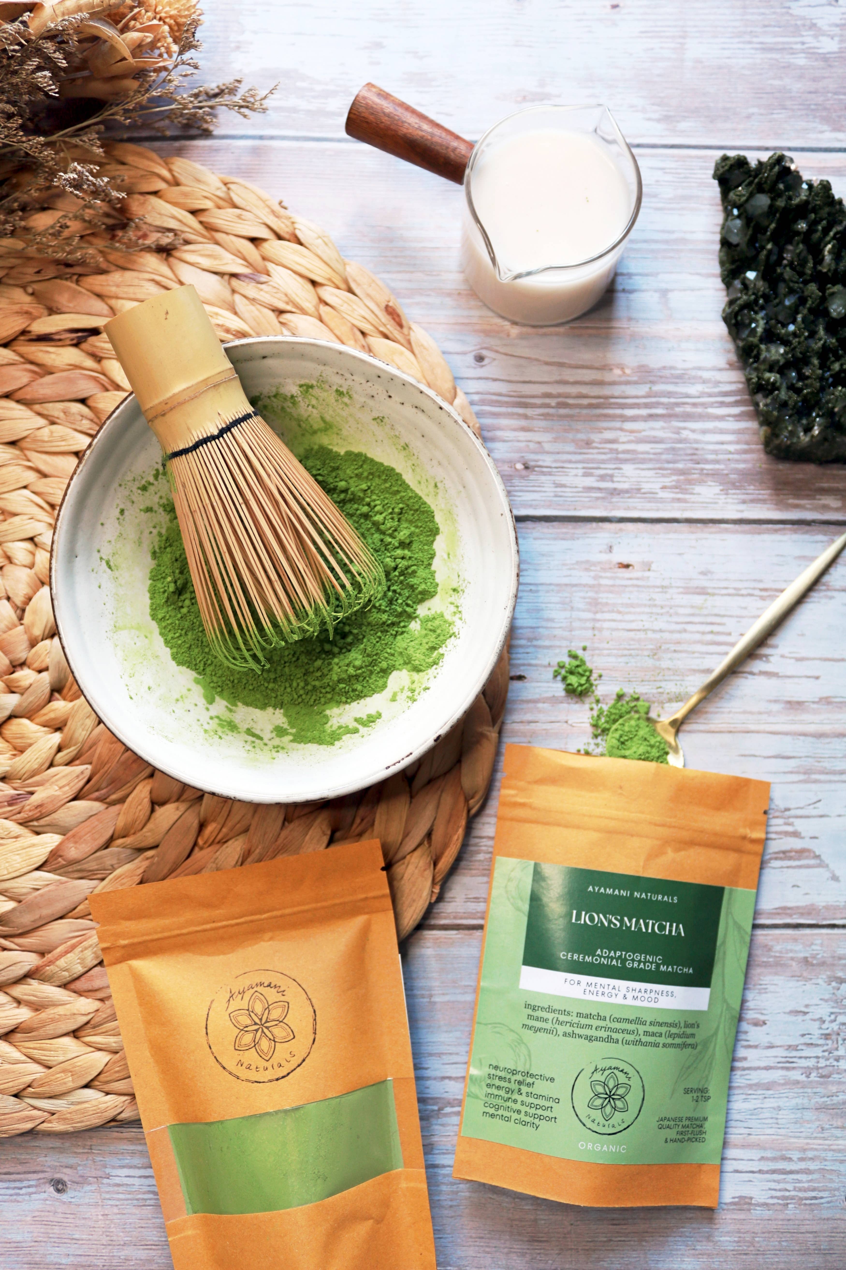 Ayamani Naturals - Wholesale Health/Detox Tea - LION'S MATCHA | Ceremonial Japanese Matcha with Lion's Mane4